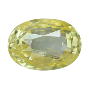 Oval-cut yellow sapphire gemstone