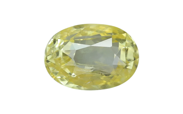 Oval-cut yellow sapphire gemstone