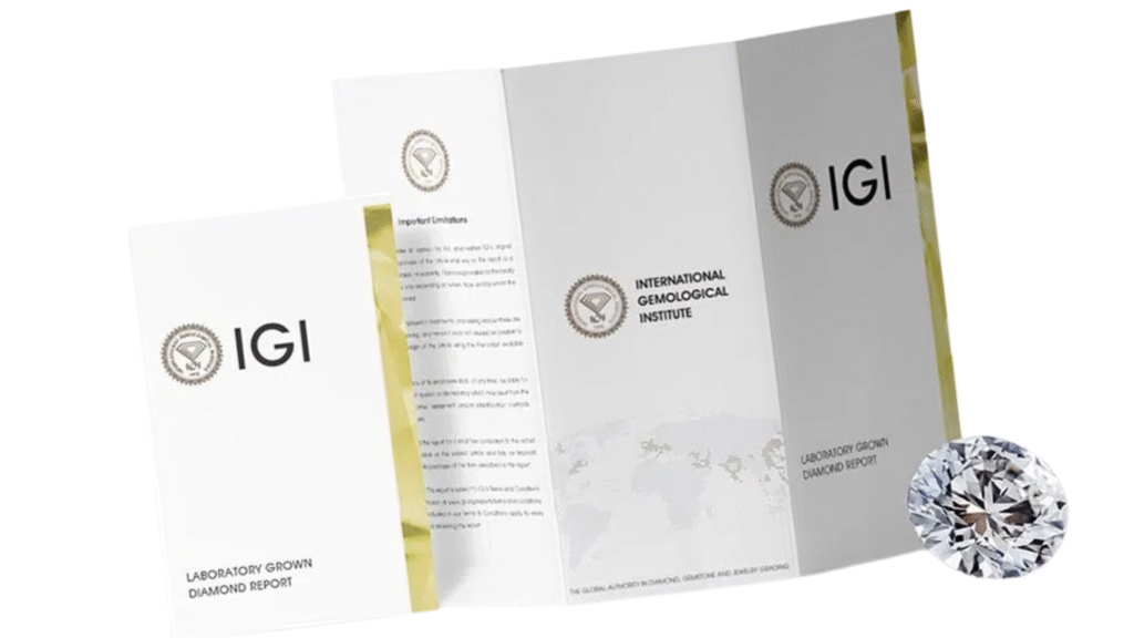 GIA diamond grading reports and a tablet showing a GIA Diamond Focus Report.