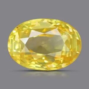 Oval-cut yellow sapphire gemstone
