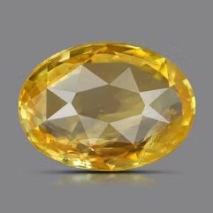 Oval-cut yellow sapphire gemstone