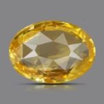 Oval-cut yellow sapphire gemstone