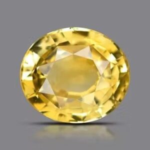 Oval-cut yellow sapphire gemstone