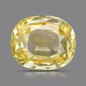 Oval-cut yellow sapphire gemstone