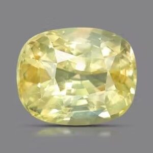 Oval-cut yellow sapphire gemstone