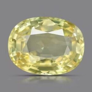 Oval-cut yellow sapphire gemstone