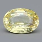 Oval-cut yellow sapphire gemstone
