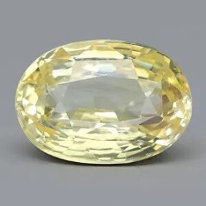 Oval-cut yellow sapphire gemstone