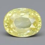 Oval-cut yellow sapphire gemstone