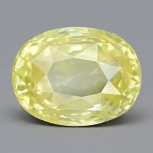 Oval-cut yellow sapphire gemstone
