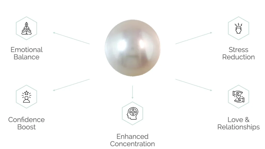Pearl benefits for emotional balance, stress reduction, confidence boost, and relationships