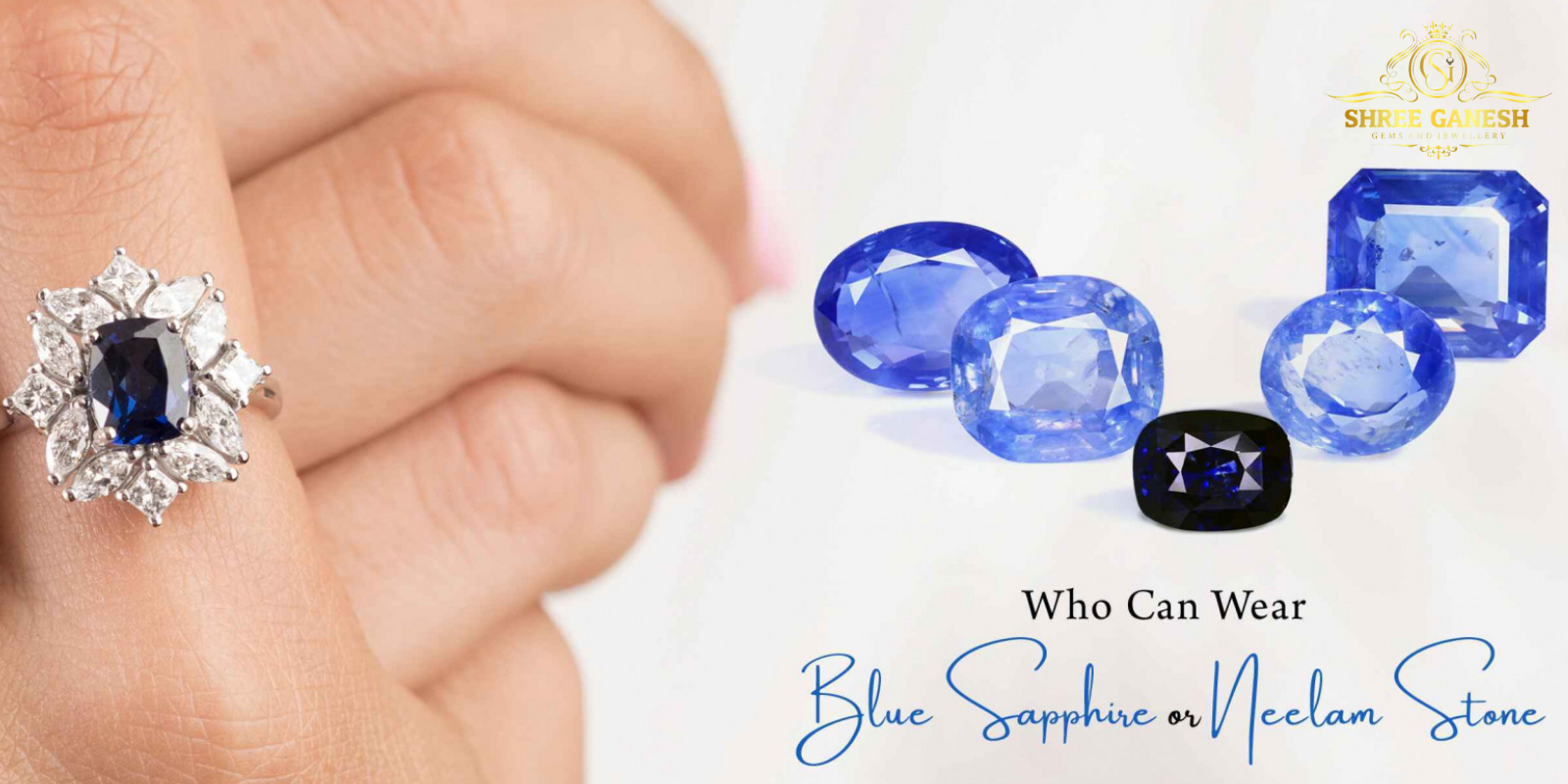 Blue Sapphire (Neelam) gemstone with astrology benefits from Shree Ganesh Gems & Jewellery