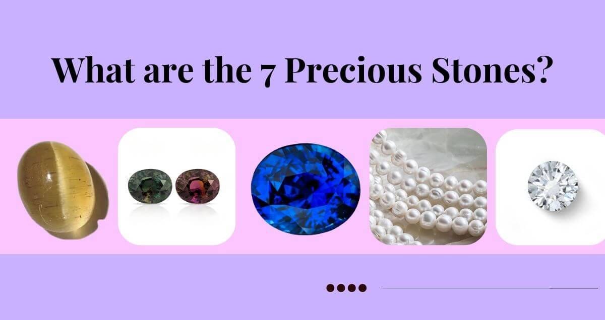 Top 7 gemstones including ruby, sapphire, emerald, diamond, amethyst, topaz, and garnet for luck, prosperity, and protection.